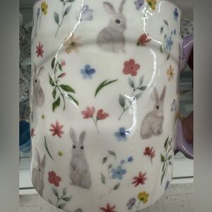 Purple Floral Bunny Coffee Mug